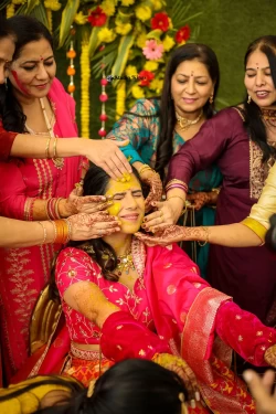 Embrace the playful moments of Haldi paste during the groom's celebration. Studio Kings Wedding Photography showcases the camaraderie and cultural significance of this event.