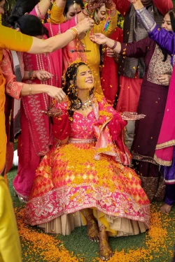 Observe the radiant transformation of the bride during her Haldi ceremony. Studio Kings Wedding Photography showcases the beauty and cultural significance of this ritual.
