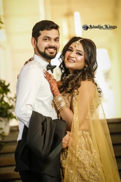 Witness a love story unfolded in the couple's intimate portrait. Studio Kings Photography captures the genuine moments and heartfelt connection that define their journey.